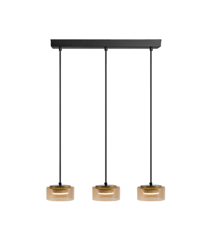 Lámpara Colgante OLAIA 3x6W GX53 1980Lm Negro/Ambar