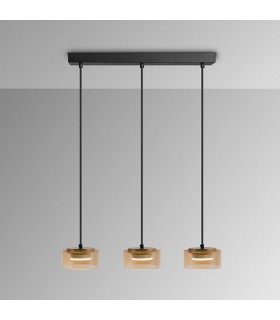 Lámpara Colgante OLAIA 3x6W GX53 1980Lm Negro/Ambar