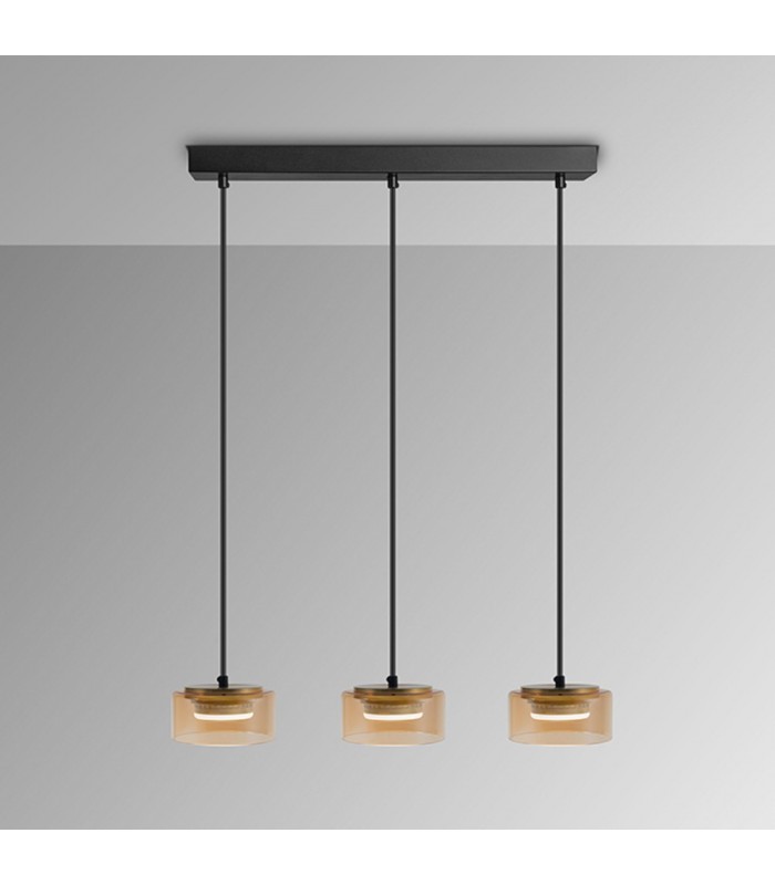 Lámpara Colgante OLAIA 3x6W GX53 1980Lm Negro/Ambar