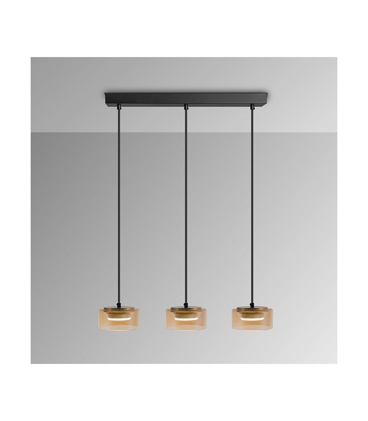 Lámpara Colgante OLAIA 3x6W GX53 1980Lm Negro/Ambar