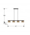 Lámpara Colgante OLAIA 3x6W GX53 1980Lm Negro/Ambar