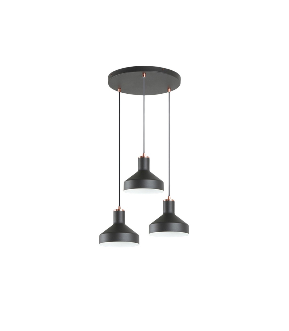 Lámpara Colgante IRIAS 3xE27 Negro/Cobre