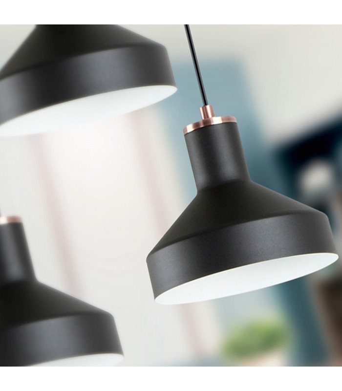 Lámpara Colgante IRIAS 3xE27 Negro/Cobre