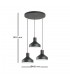 Lámpara Colgante IRIAS 3xE27 Negro/Cobre