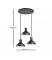 Lámpara Colgante IRIAS 3xE27 Negro/Cobre