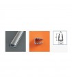 Perfil Aluminio Glass 5mm 2M 
