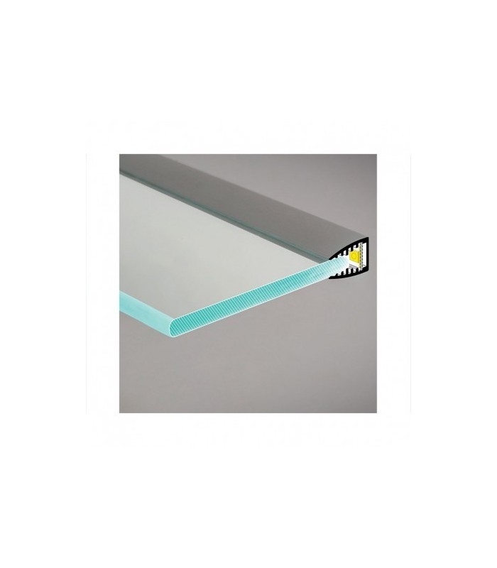 Perfil Aluminio Glass 5mm 2M