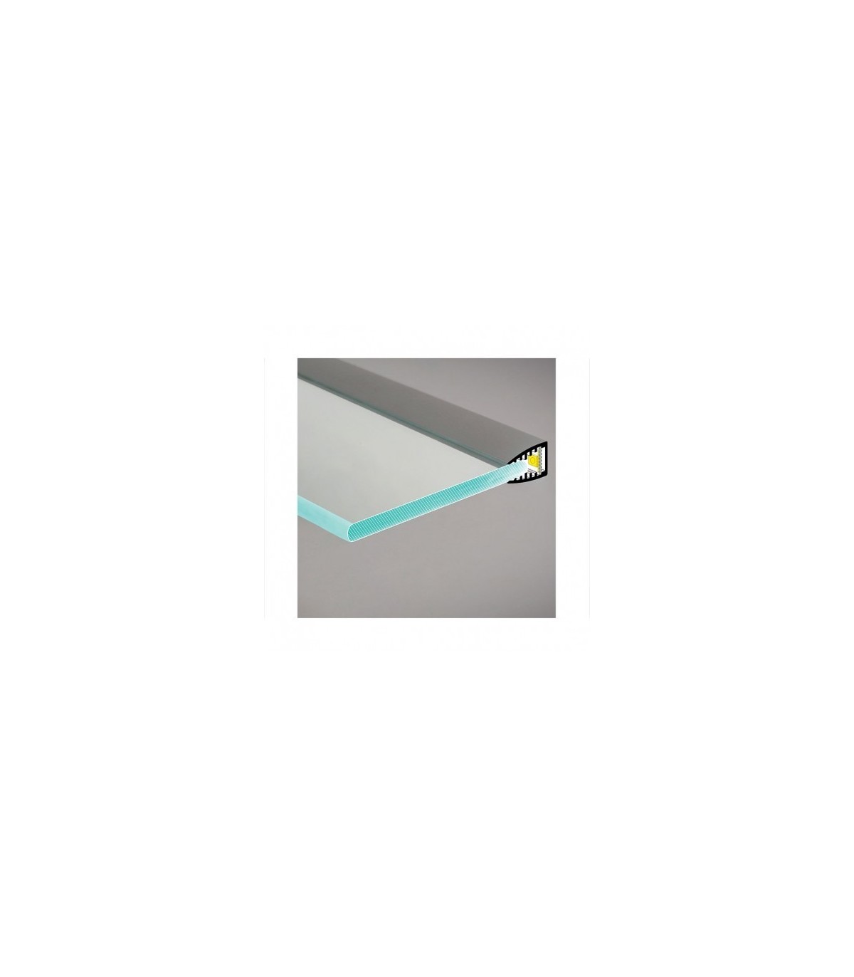 Perfil Aluminio Glass 5mm 2M