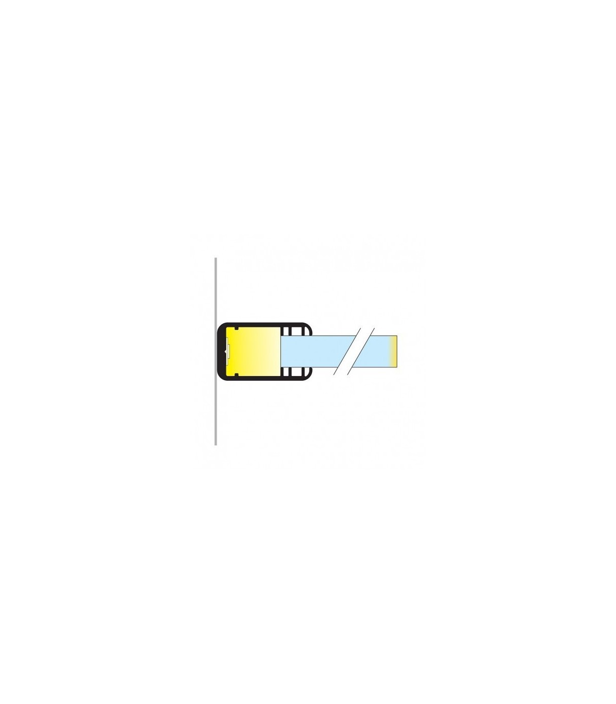 Perfil Aluminio Glass 8mm 2M 