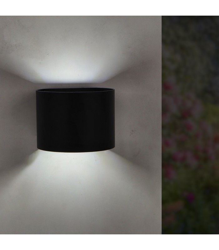 Aplique de Pared Led BLACK ROUND 12W 1200Lm IP54 CCT