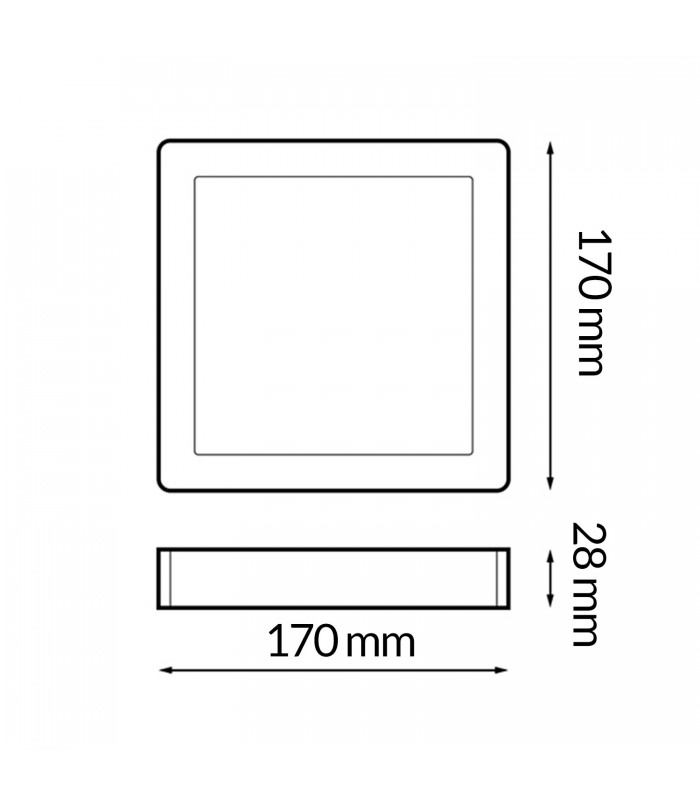 Plafón Led SERIE PRO LIFUD 12W 1200Lm IP20 Cuadrado Blanco CCT
