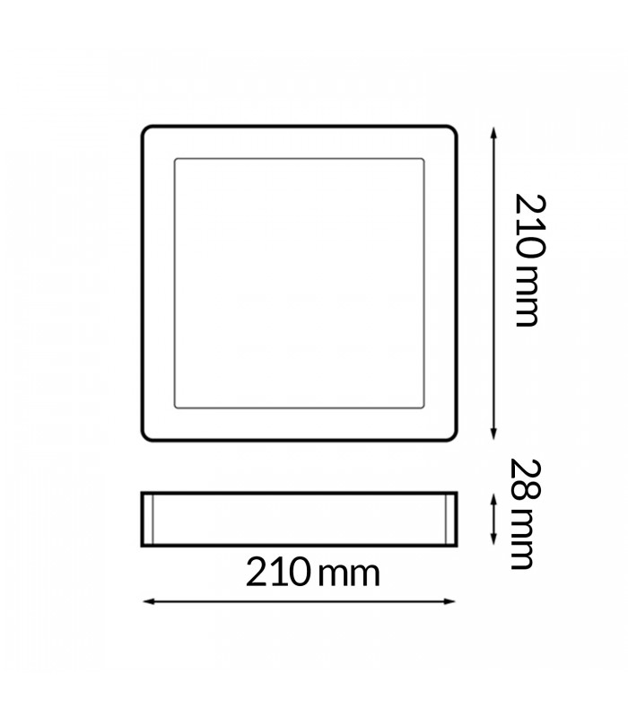 Plafón Led SERIE PRO LIFUD 20W 2000Lm IP20 Cuadrado Blanco CCT
