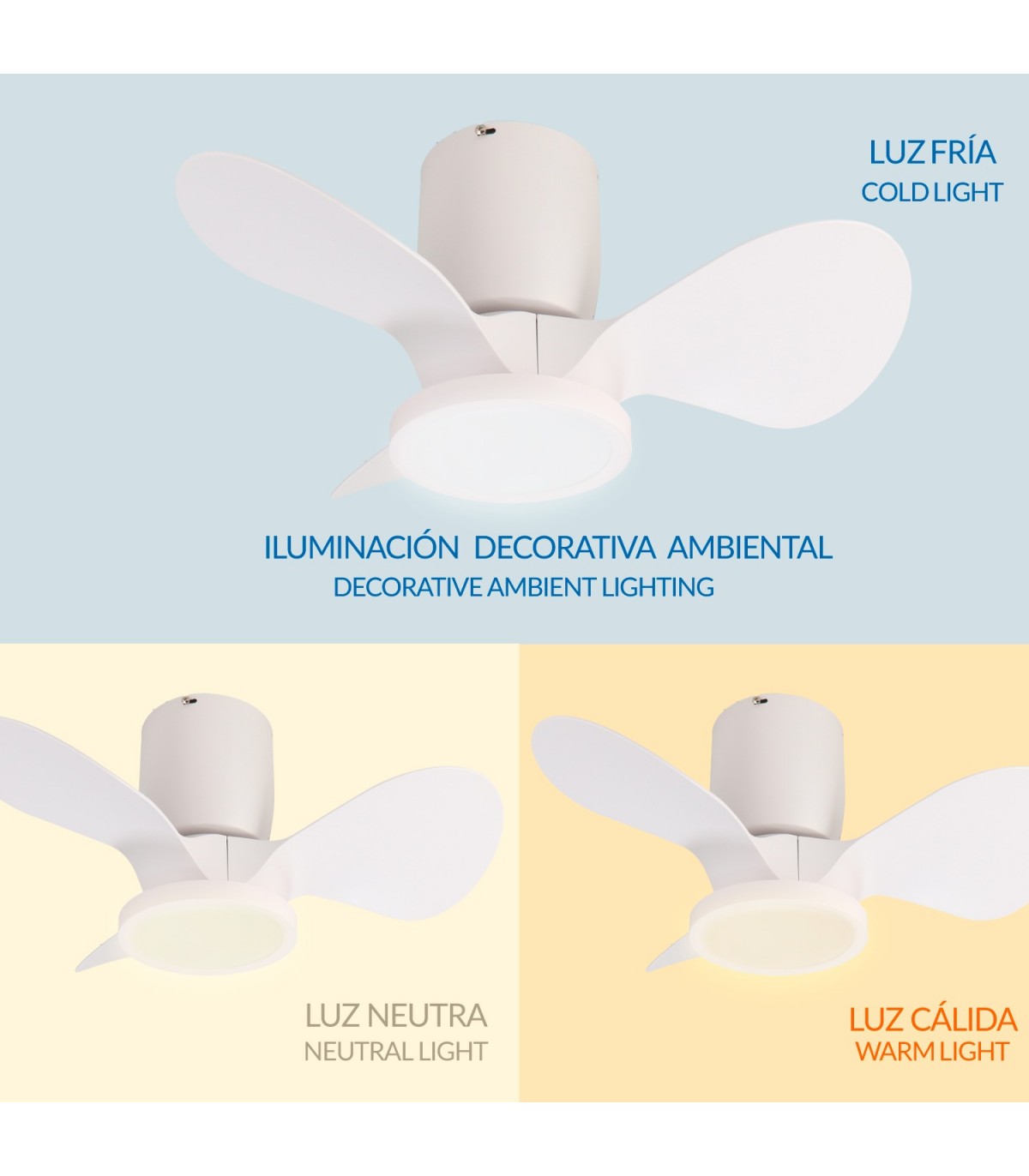 Ventilador Led NATURE DC 18W 1500Lm 3 Aspas CCT