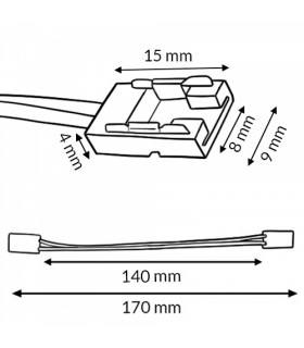 Conector Doble Con Cable Para Tira Led 8Mm 12V/24V 2 Pin
