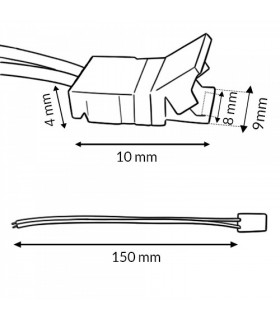 Conector Con Cable Para Tira Led 8Mm 12V/24V 2 Pin