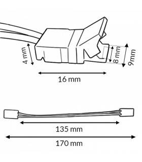 Conector Doble Con Cable Para Tira Led 8Mm 12V/24V 2 Pin