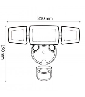 Aplique Led BLACK SECURITY 45W 4100Lm IP54 CCT