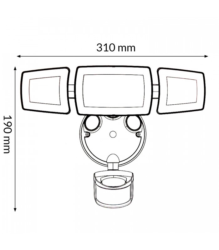 Aplique Led BLACK SECURITY 45W 4100Lm IP54 CCT