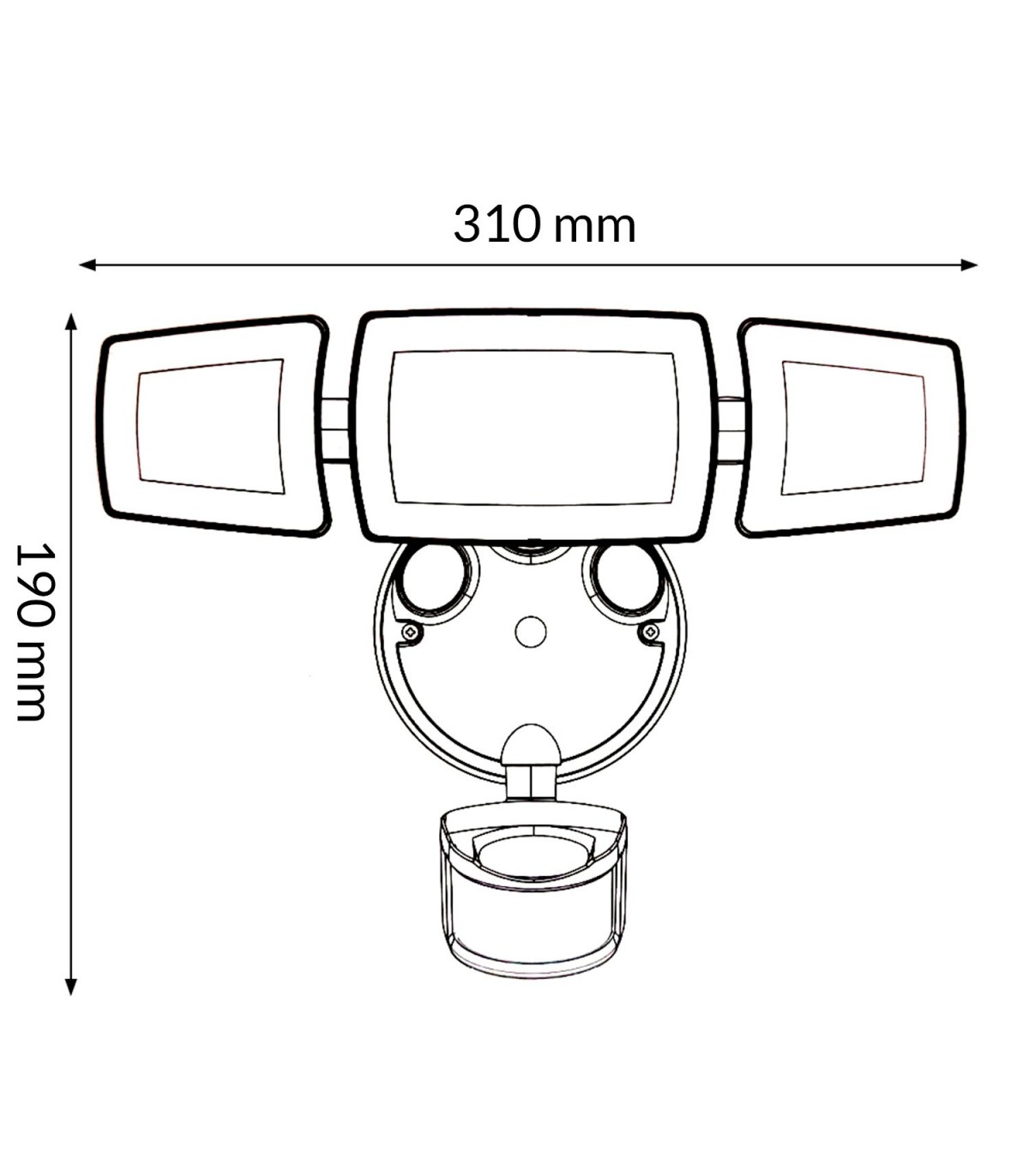 Aplique Led BLACK SECURITY 45W 4100Lm IP54 CCT