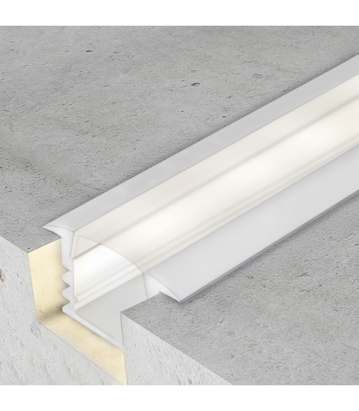 Perfil Aluminio PLADUR Lacado blanco Empotrar -2 Metros-