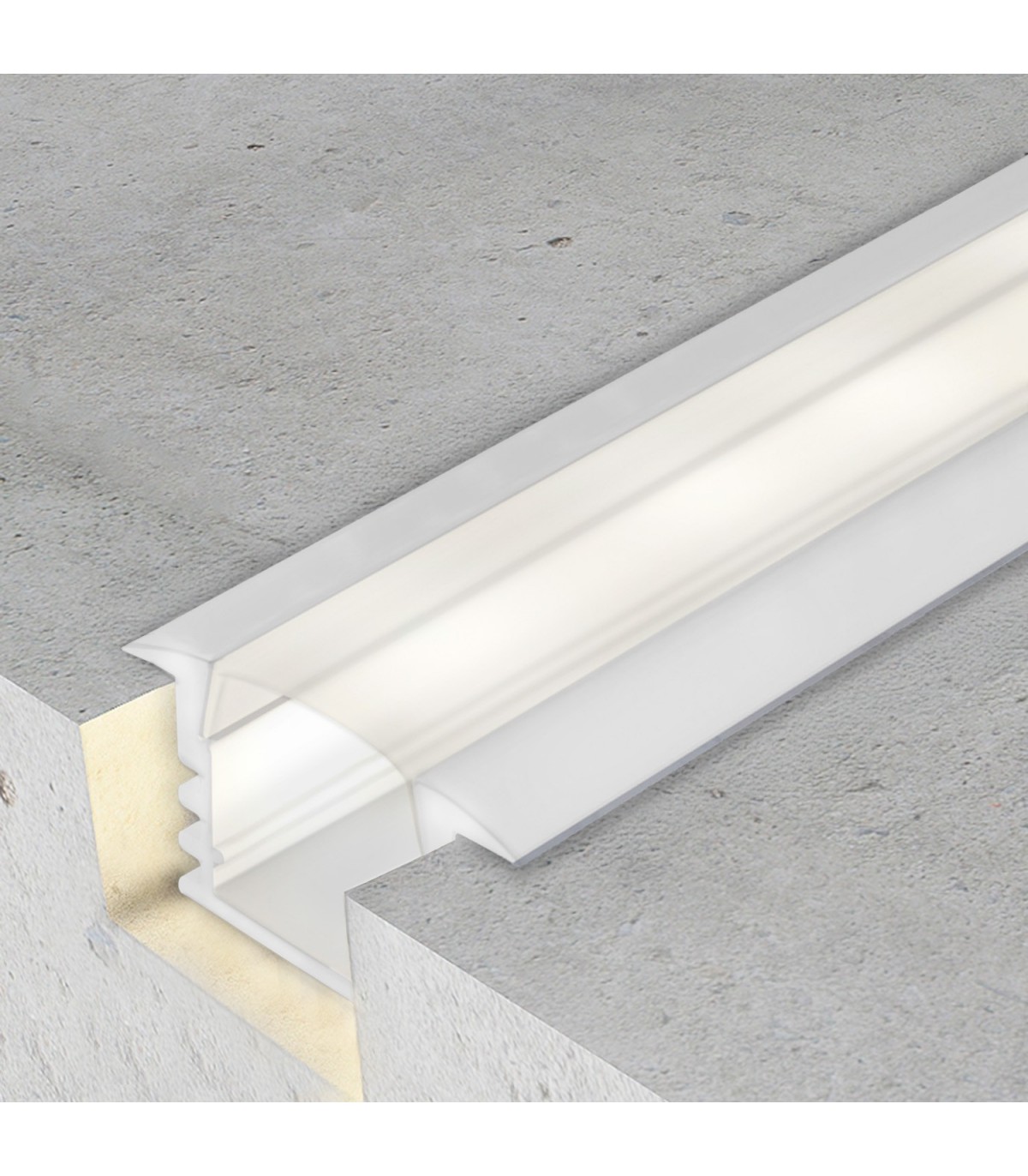 Perfil Aluminio PLADUR Lacado blanco Empotrar -2 Metros-