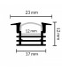 Perfil Aluminio PLADUR Lacado negro Empotrar -2 Metros-