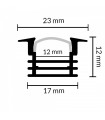 Perfil Aluminio PLADUR Lacado negro Empotrar -2 Metros-