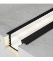 Perfil Aluminio PLADUR Lacado negro Empotrar -2 Metros-