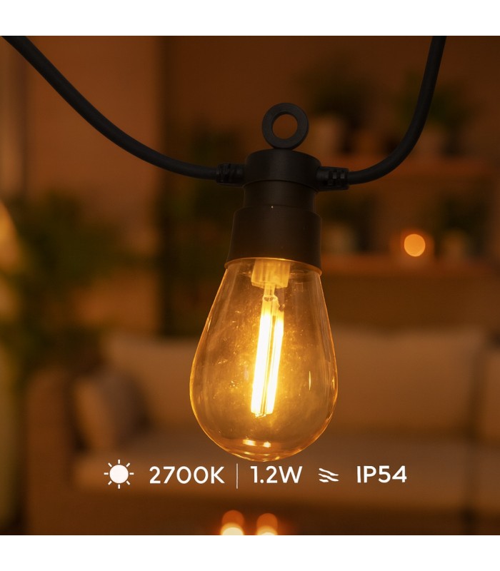 Guirnalda Led Solar 1.2W 10 Bombillas 6,5 Metros IP54