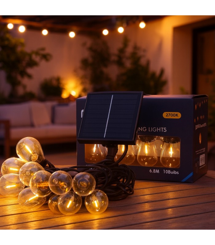 Guirnalda Led Solar 1.2W 10 Bombillas 6,5 Metros IP54