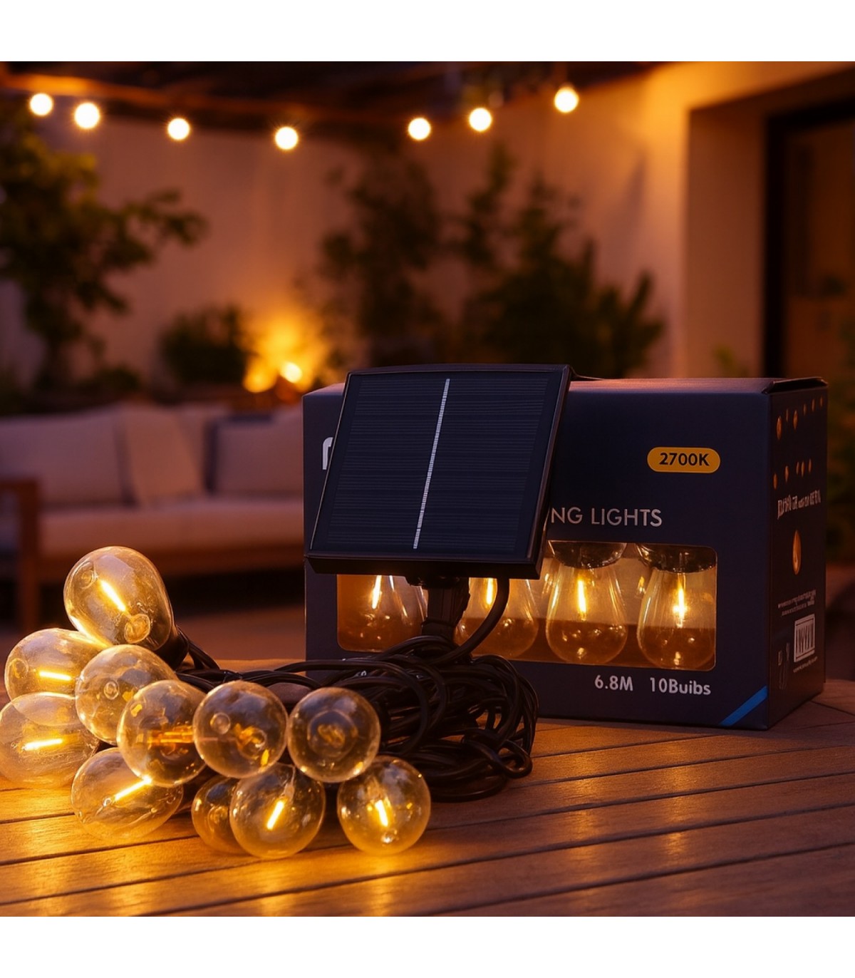 Guirnalda Led Solar 1.2W 10 Bombillas 6,5 Metros IP54
