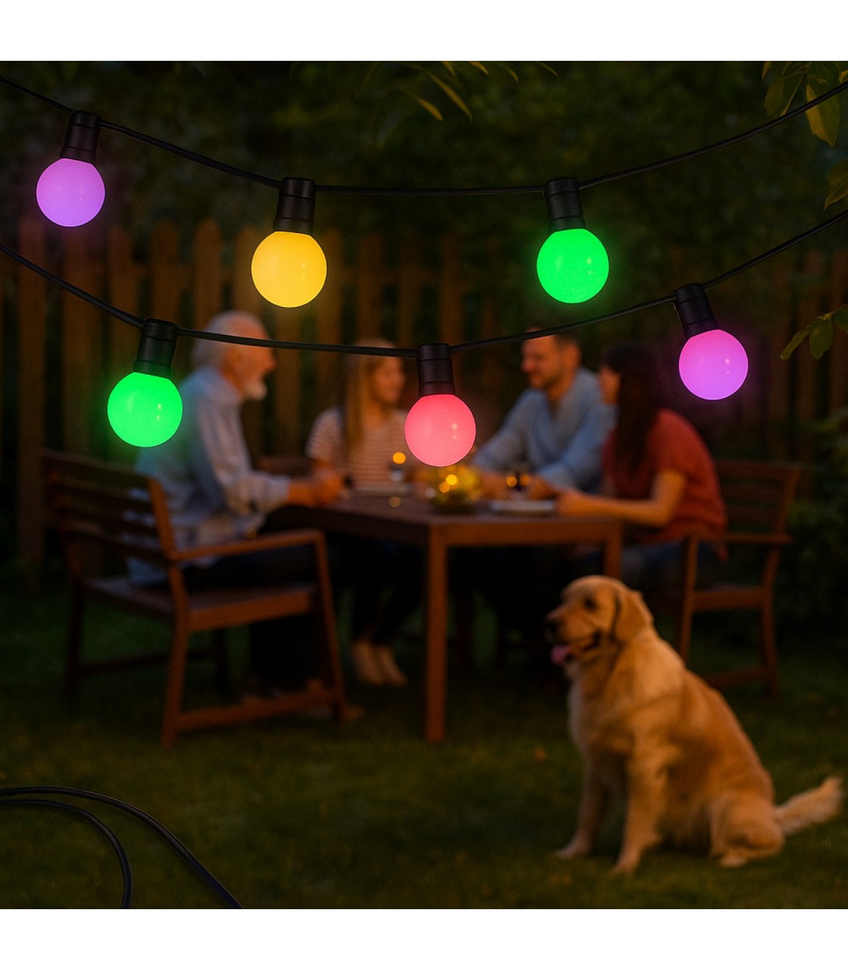 Guirnalda Led Solar 1.2W 10 Bombillas 6,5 Metros IP54 RGBW