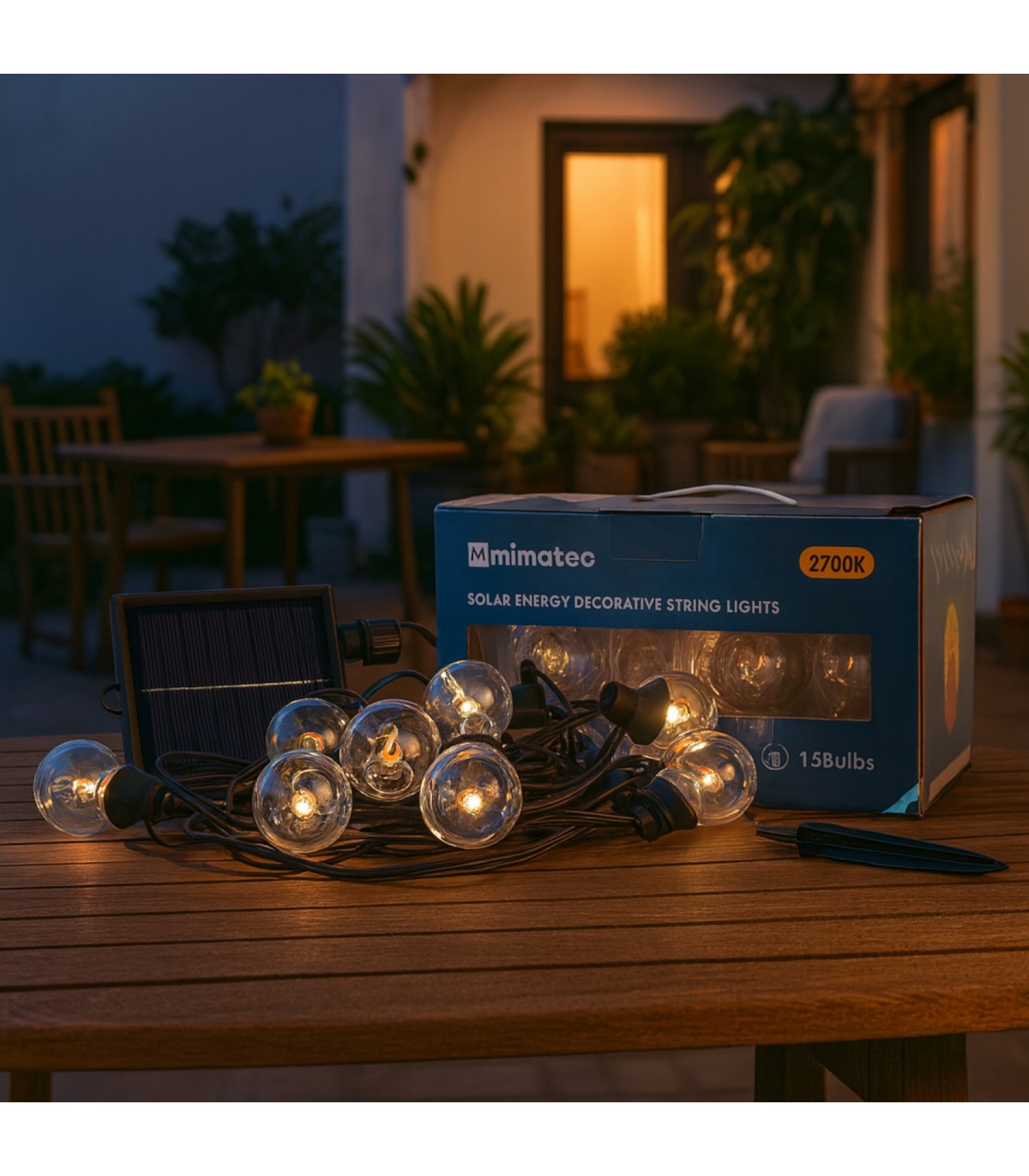 Guirnalda Led Solar 1.2W 15 Bombillas 7,5 Metros IP54