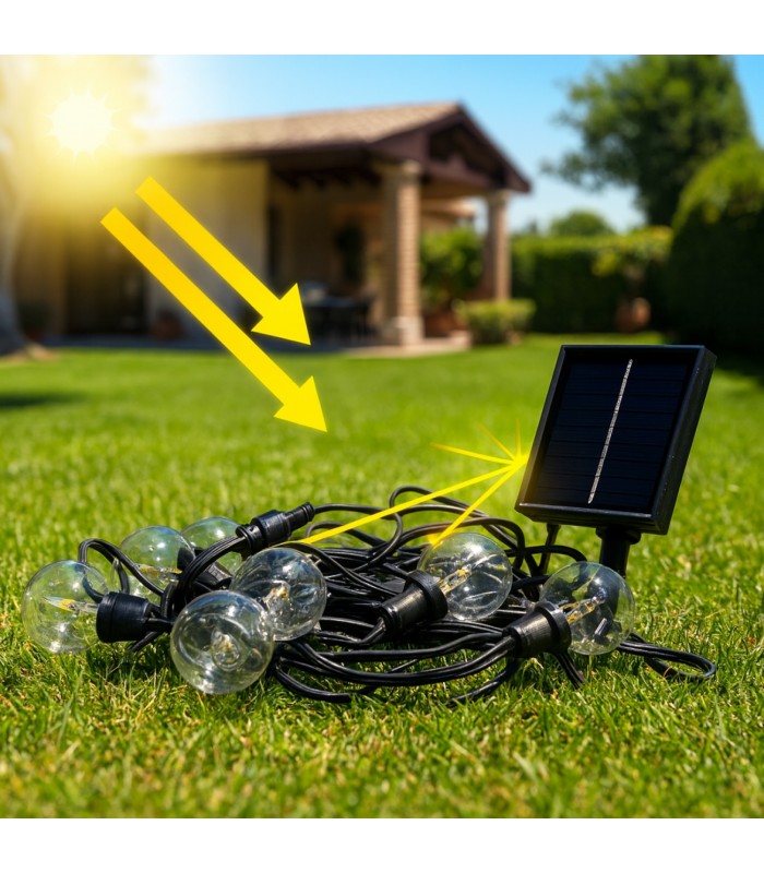 Guirnalda Led Solar 1.2W 15 Bombillas 7,5 Metros IP54