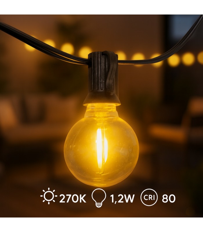 Guirnalda Led Solar 1.2W 15 Bombillas 7,5 Metros IP54