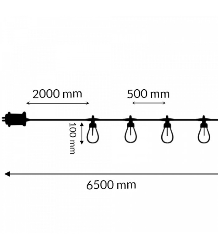 Guirnalda Led 3W 10 Bombillas 220V 6,5 Metros IP44