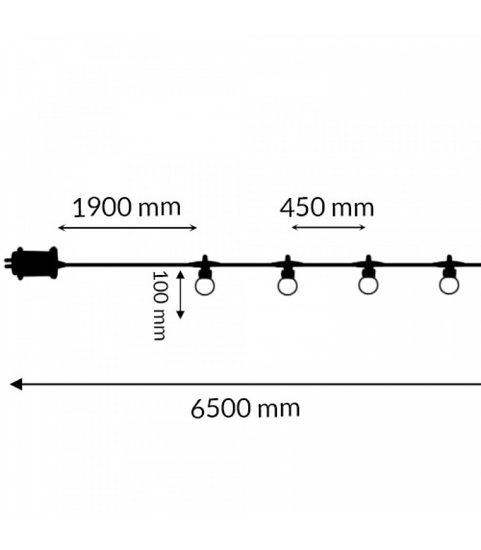 Guirnalda Led 3W 10 Bombillas 220V 6,5 Metros IP44 RGBW