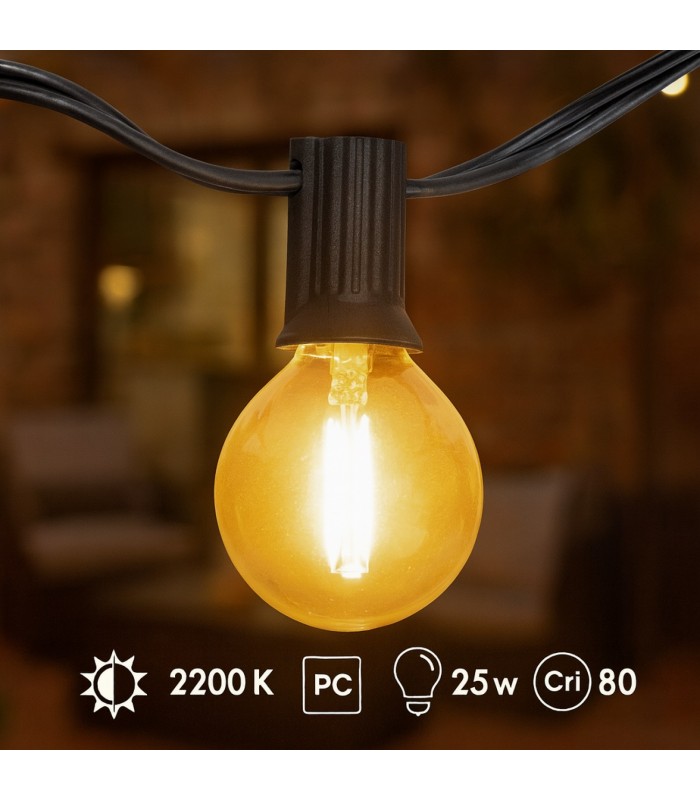 Guirnalda Incandescencia 250W 25 Bombillas 220V 7,5 Metros IP56