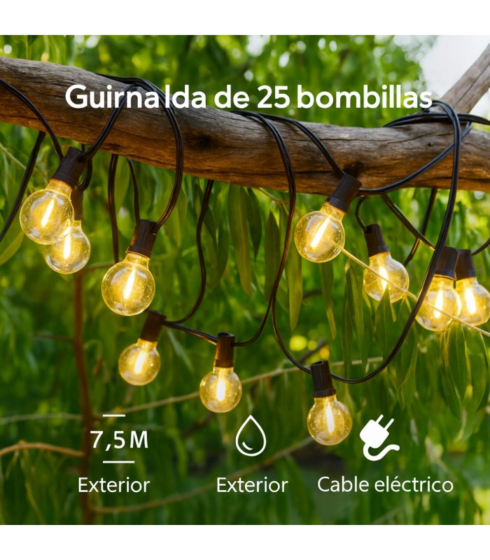 Guirnalda Led 10W 25 Bombillas 220V 7,5 Metros IP44