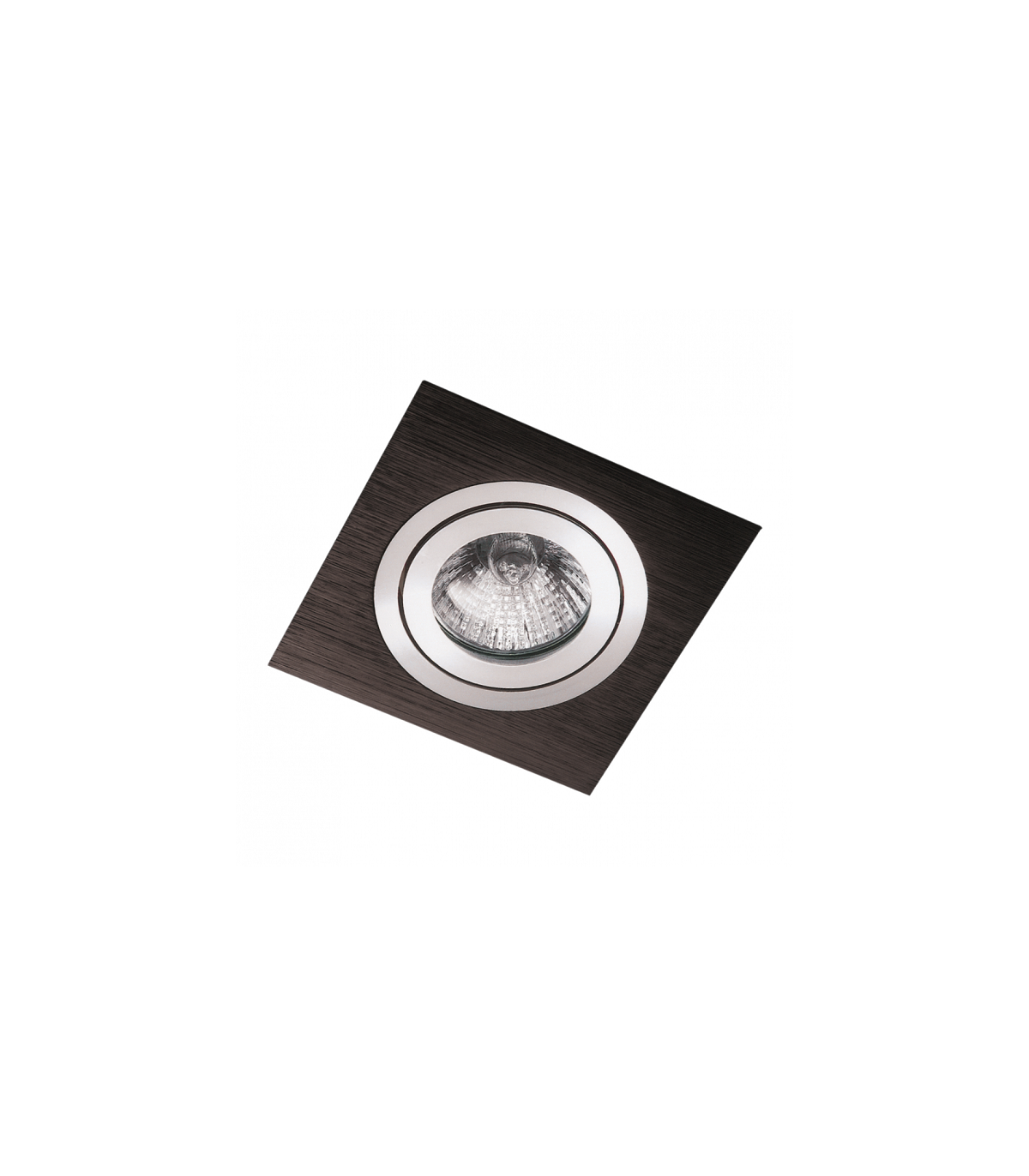 Aro empotrable basculante liso cuadrado Wengue/Cromo