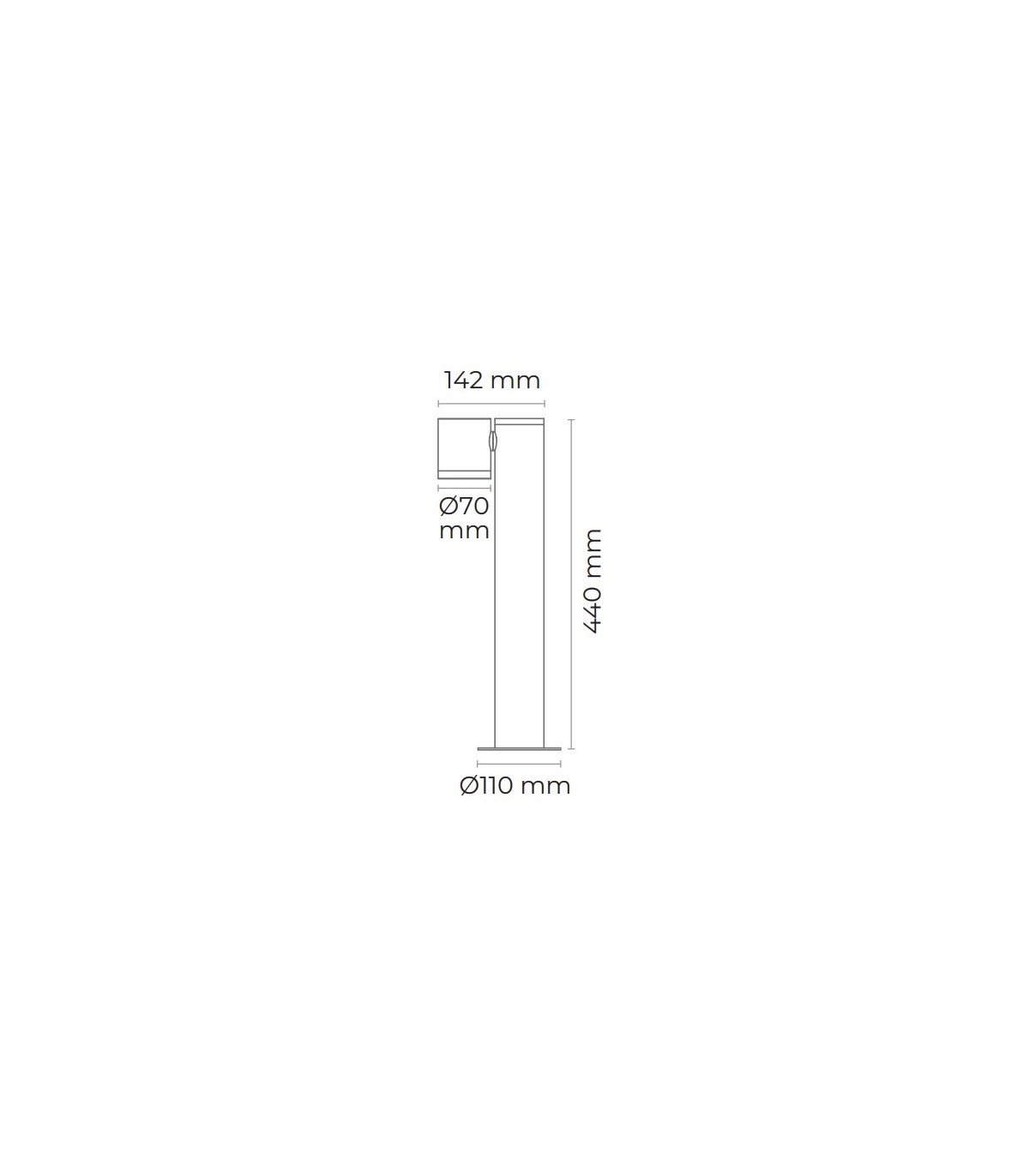 Baliza URBAN RUAN 1xGU10 Negro IP44