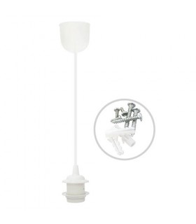 Portalámparas colgante Cuval E27 1M Blanco