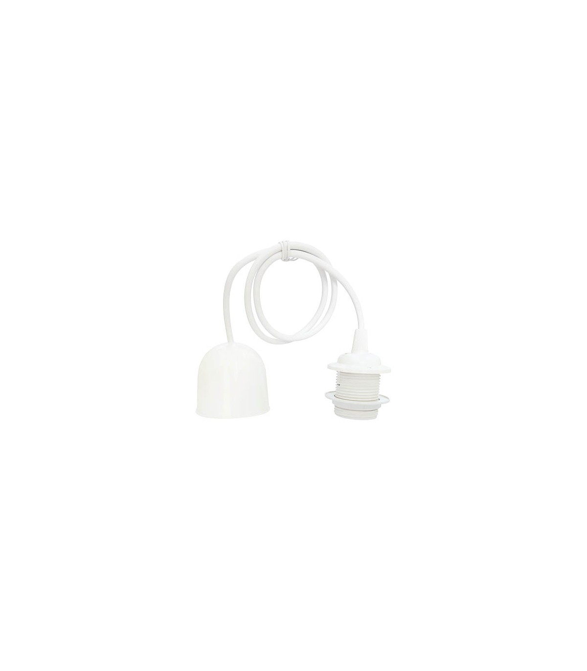 Portalámparas colgante Cuval E27 1M Blanco