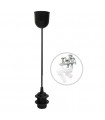Portalámparas colgante Cuval E27 1M Negro