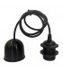 Portalámparas colgante Cuval E27 1M Negro