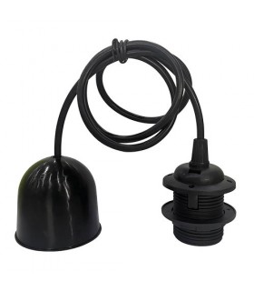 Portalámparas colgante Cuval E27 1M Negro