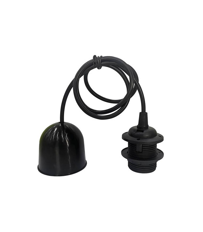 Portalámparas colgante Cuval E27 1M Negro