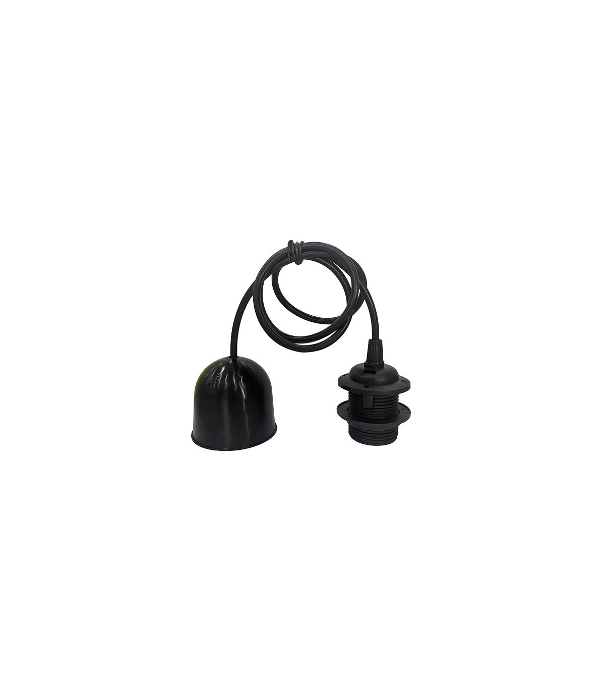 Portalámparas colgante Cuval E27 1M Negro
