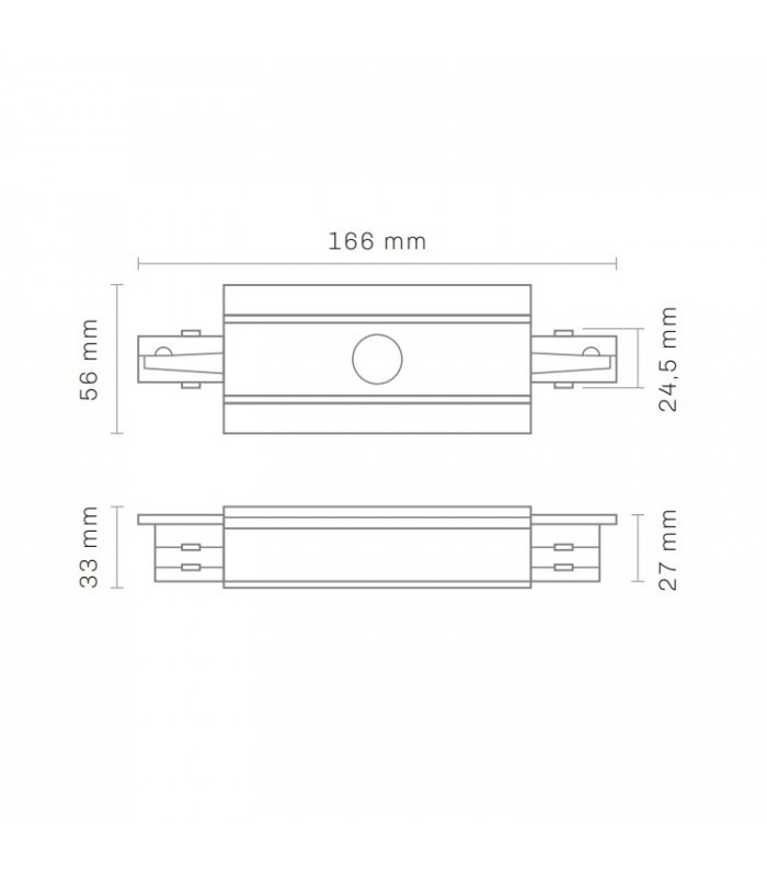 Conector Con Separador En Línea Para Carril Trifásico Empotrable
