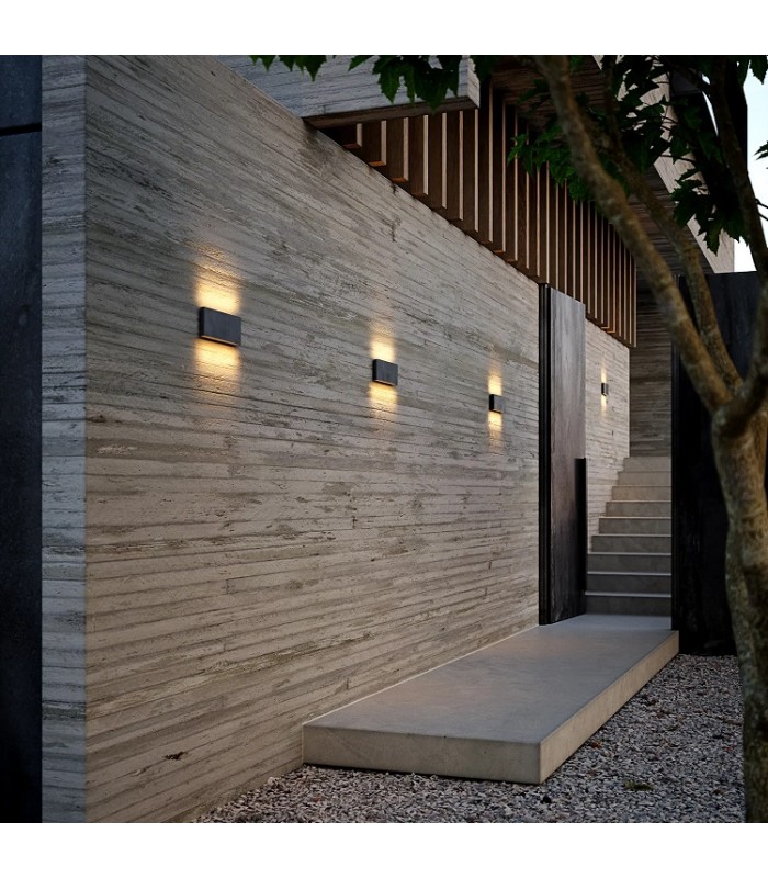Aplique de Pared Led CHEK Antracita 2x5W 1190Lm IP54 CCT